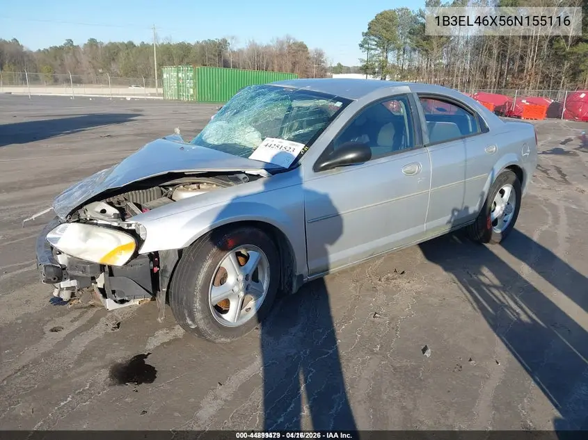 2006 Dodge Stratus Sxt VIN: 1B3EL46X56N155116 Lot: 44899479