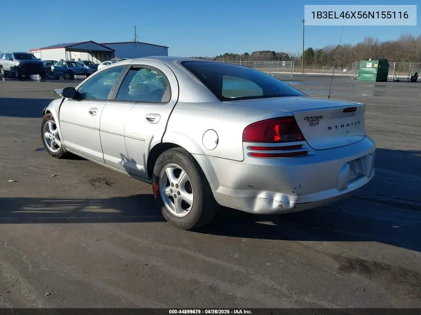 2006 Dodge Stratus Sxt VIN: 1B3EL46X56N155116 Lot: 44899479