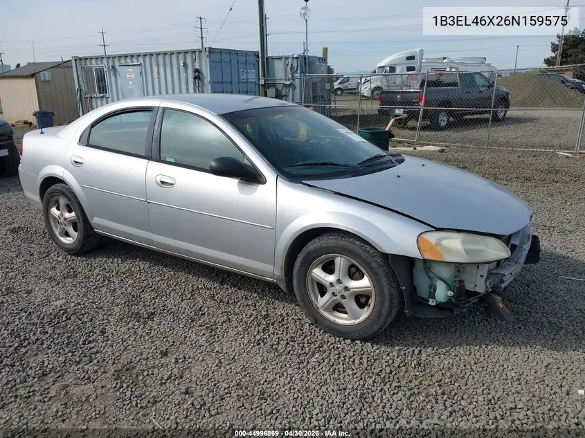 2006 Dodge Stratus Sxt VIN: 1B3EL46X26N159575 Lot: 44996869