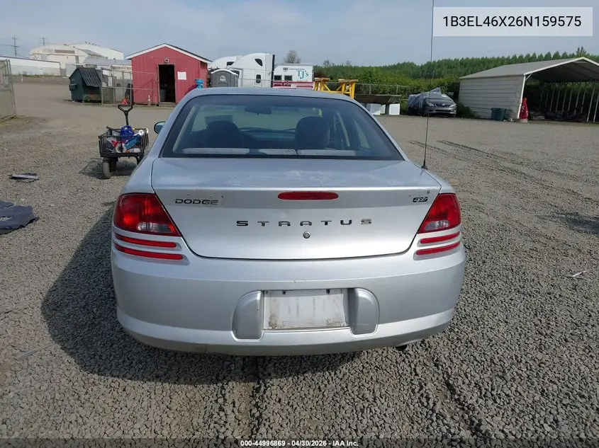 2006 Dodge Stratus Sxt VIN: 1B3EL46X26N159575 Lot: 44996869