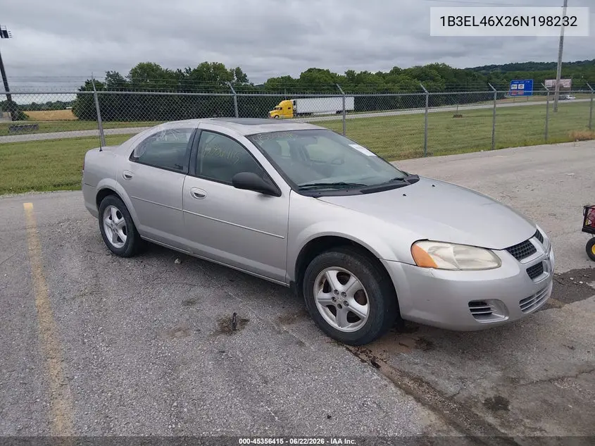 2006 Dodge Stratus Sxt VIN: 1B3EL46X26N198232 Lot: 45356415