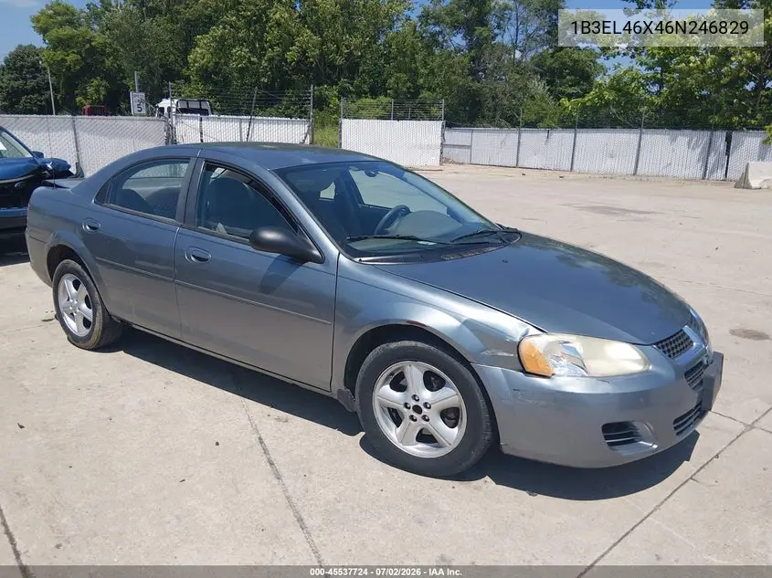2006 Dodge Stratus Sxt VIN: 1B3EL46X46N246829 Lot: 45537724