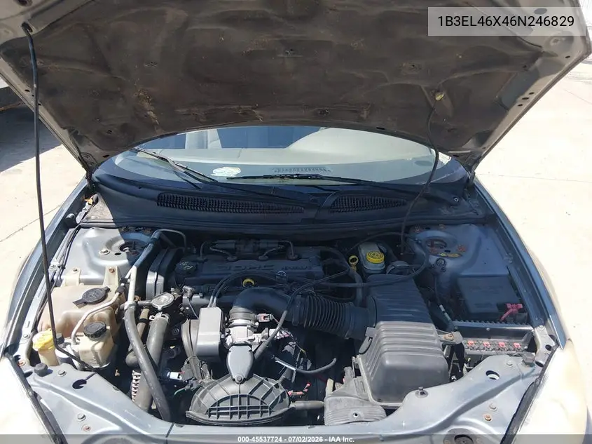 2006 Dodge Stratus Sxt VIN: 1B3EL46X46N246829 Lot: 45537724