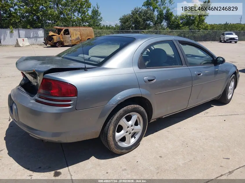 2006 Dodge Stratus Sxt VIN: 1B3EL46X46N246829 Lot: 45537724