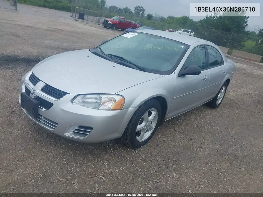 2006 Dodge Stratus Sxt VIN: 1B3EL46X36N286710 Lot: 45564345