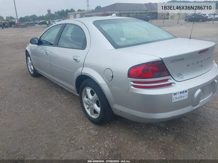 2006 Dodge Stratus Sxt VIN: 1B3EL46X36N286710 Lot: 45564345