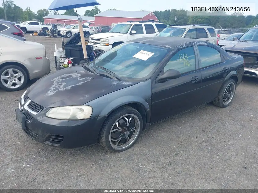2006 Dodge Stratus Sxt VIN: 1B3EL46X46N243656 Lot: 45647742