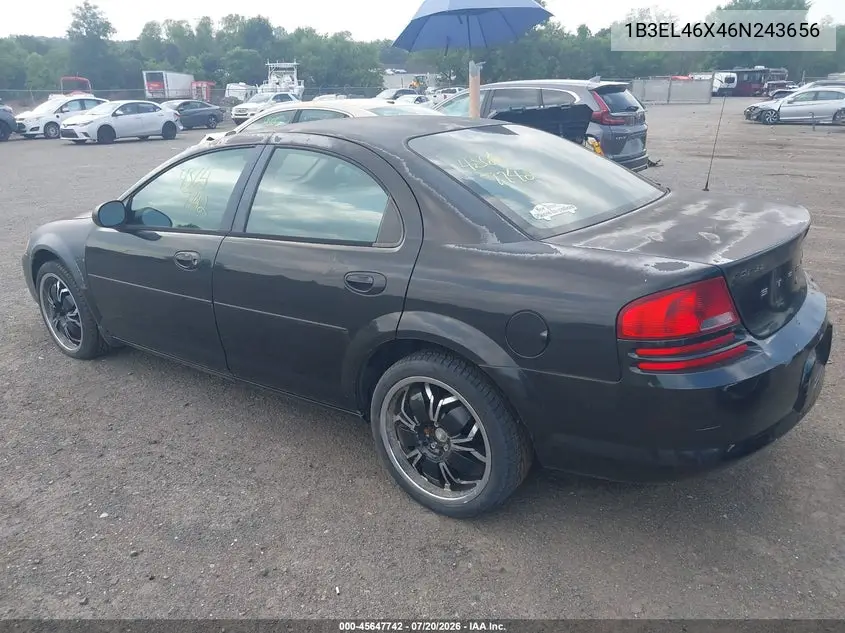 2006 Dodge Stratus Sxt VIN: 1B3EL46X46N243656 Lot: 45647742