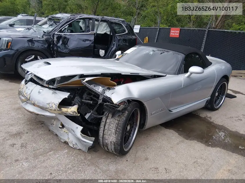 2004 Dodge Viper Srt10 VIN: 1B3JZ65Z64V100117 Lot: 45161458