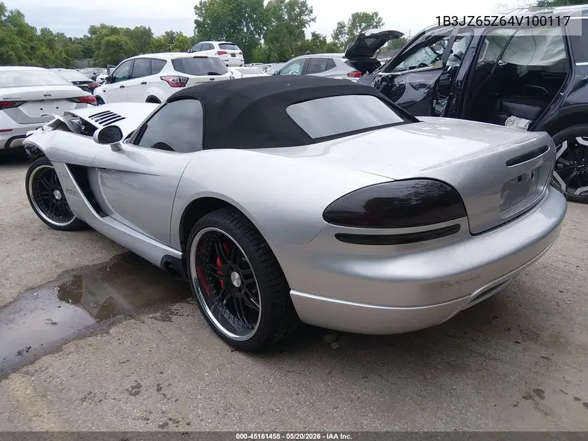 2004 Dodge Viper Srt10 VIN: 1B3JZ65Z64V100117 Lot: 45161458