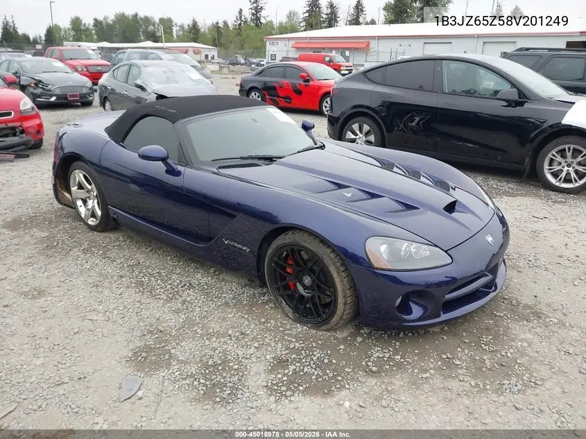 2008 Dodge Viper Srt10 VIN: 1B3JZ65Z58V201249 Lot: 45018978