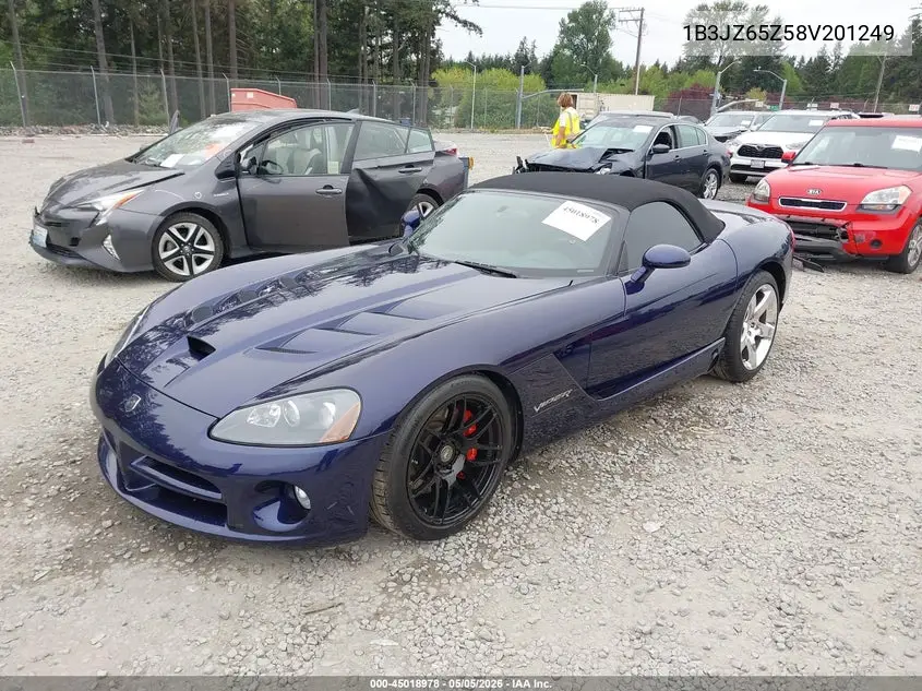 2008 Dodge Viper Srt10 VIN: 1B3JZ65Z58V201249 Lot: 45018978