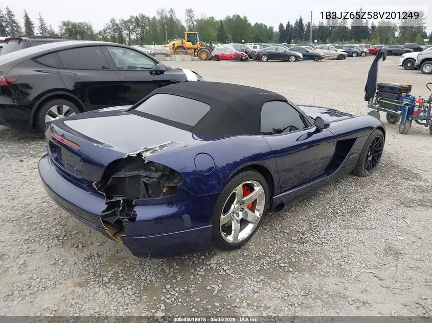 2008 Dodge Viper Srt10 VIN: 1B3JZ65Z58V201249 Lot: 45018978