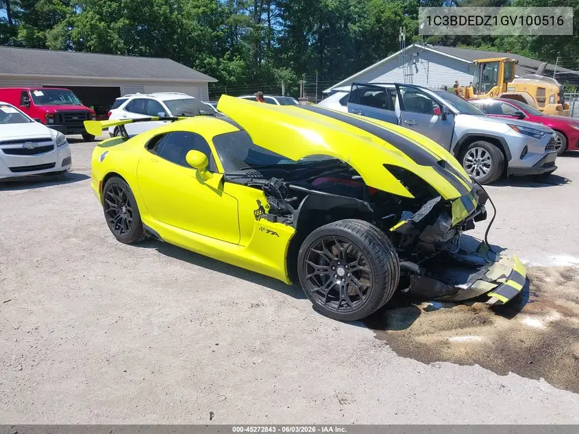 2016 Dodge Viper Gtc VIN: 1C3BDEDZ1GV100516 Lot: 45272843