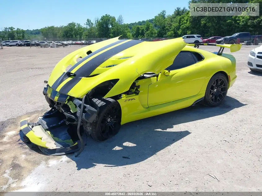 2016 Dodge Viper Gtc VIN: 1C3BDEDZ1GV100516 Lot: 45272843