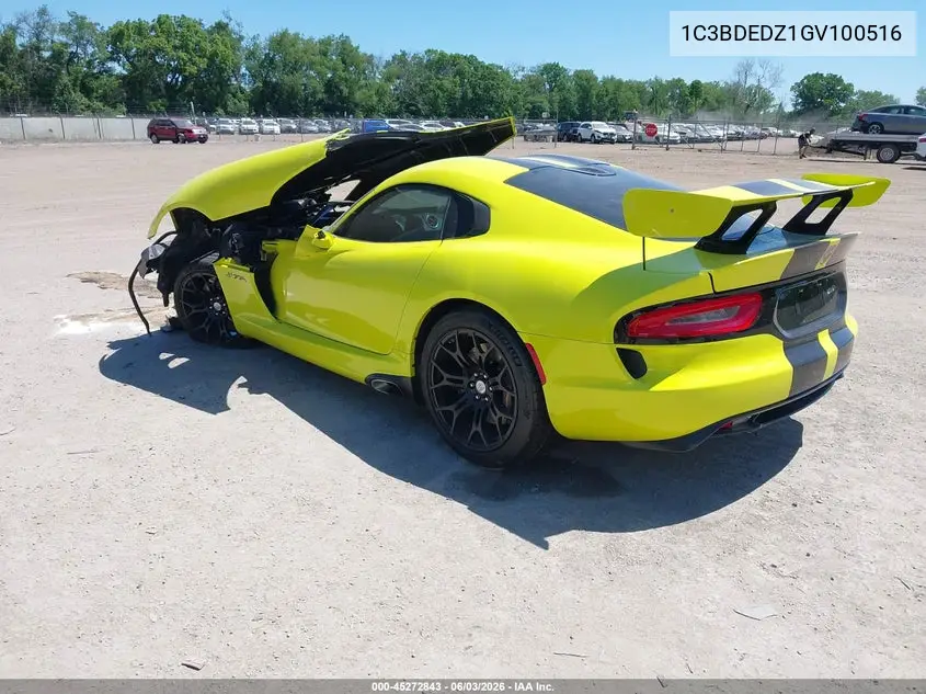 2016 Dodge Viper Gtc VIN: 1C3BDEDZ1GV100516 Lot: 45272843
