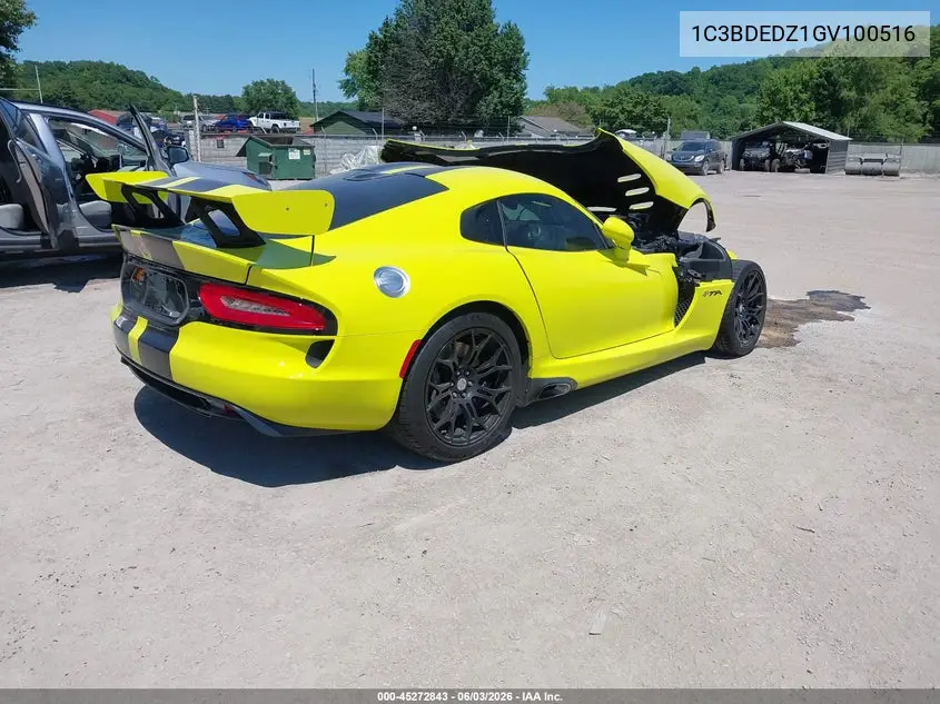 2016 Dodge Viper Gtc VIN: 1C3BDEDZ1GV100516 Lot: 45272843