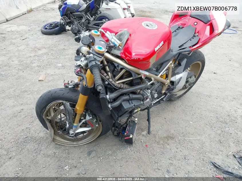 2007 Ducati 1098 S VIN: ZDM1XBEW07B006778 Lot: 42128935
