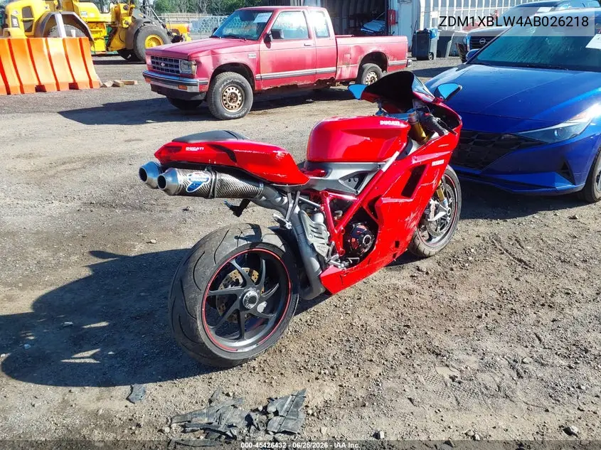 2010 Ducati 1198 Base / S VIN: ZDM1XBLW4AB026218 Lot: 45426432
