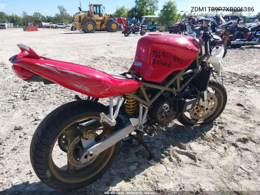 1999 Ducati St2 VIN: ZDM1TB9P7XB006386 Lot: 45319352