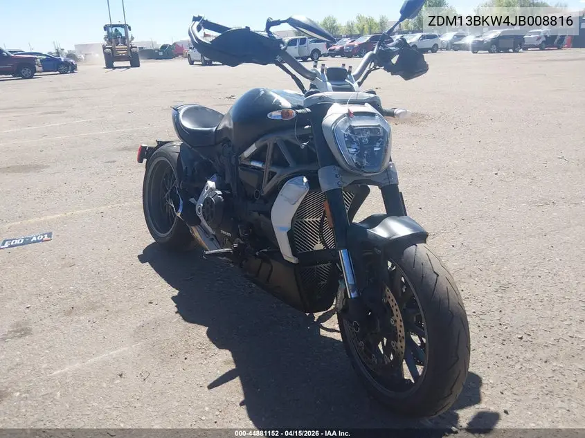 2018 Ducati Xdiavel VIN: ZDM13BKW4JB008816 Lot: 44881152