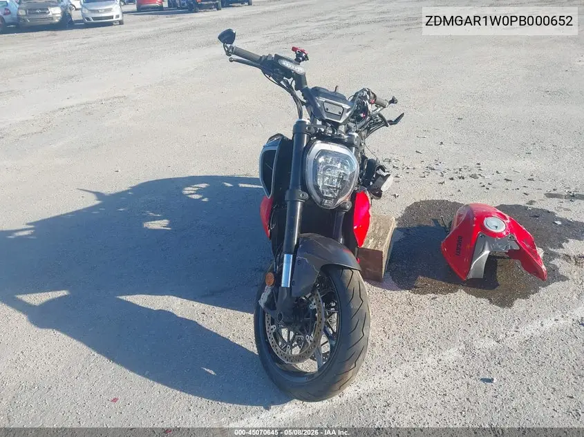 2023 Ducati Diavel V4 VIN: ZDMGAR1W0PB000652 Lot: 45070645