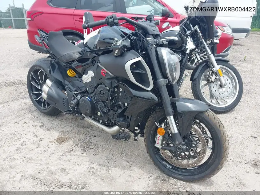 2024 Ducati Diavel V4 VIN: ZDMGAR1WXRB004422 Lot: 45519737