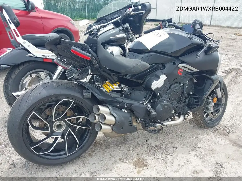 2024 Ducati Diavel V4 VIN: ZDMGAR1WXRB004422 Lot: 45519737