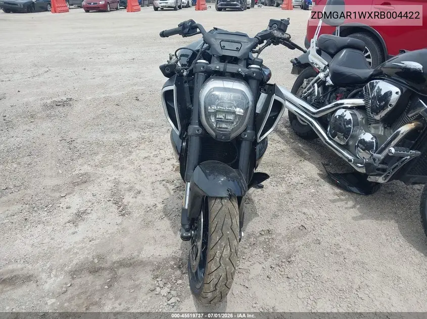 2024 Ducati Diavel V4 VIN: ZDMGAR1WXRB004422 Lot: 45519737