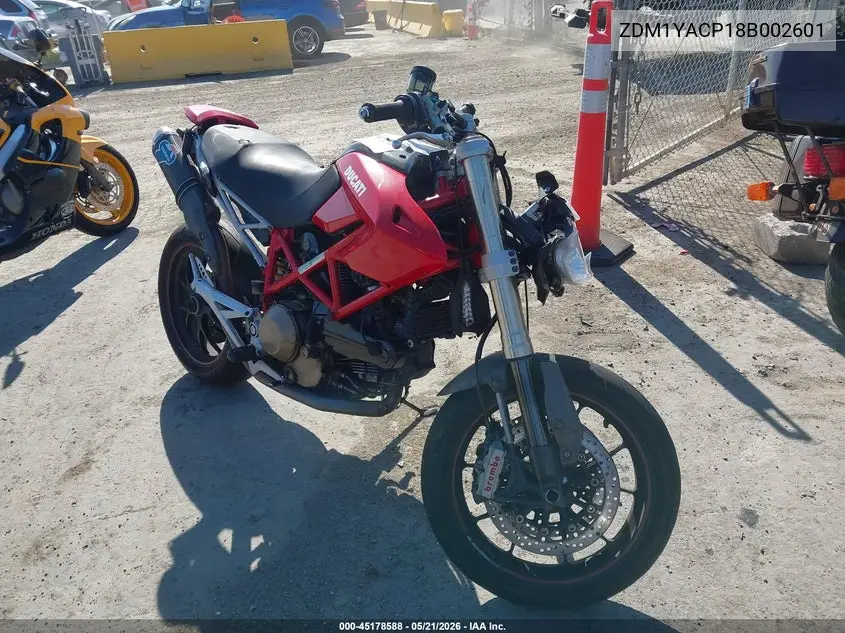 2008 Ducati Hypermotard 1100/S VIN: ZDM1YACP18B002601 Lot: 45178588