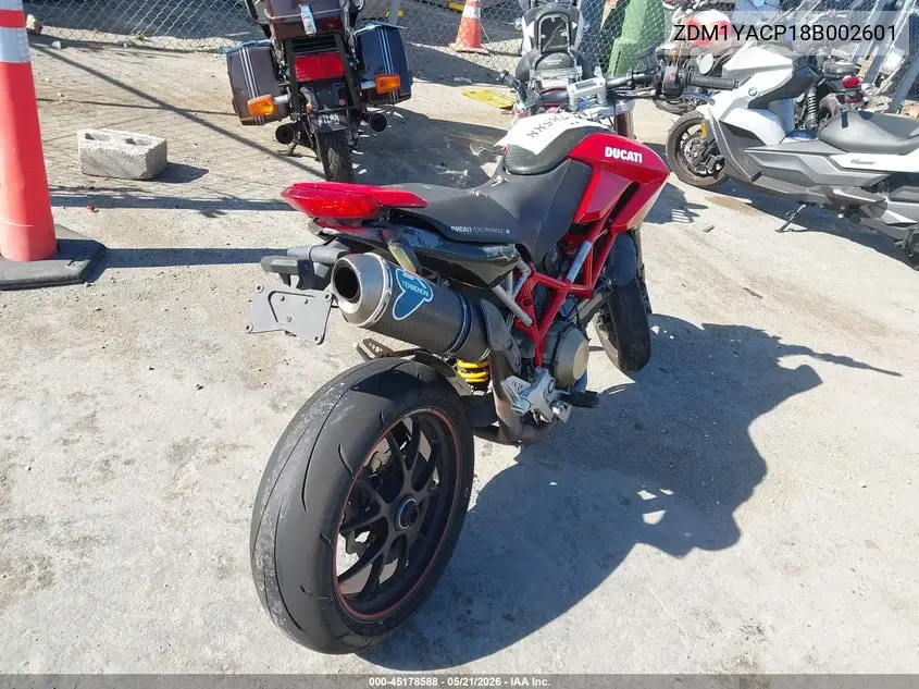 2008 Ducati Hypermotard 1100/S VIN: ZDM1YACP18B002601 Lot: 45178588