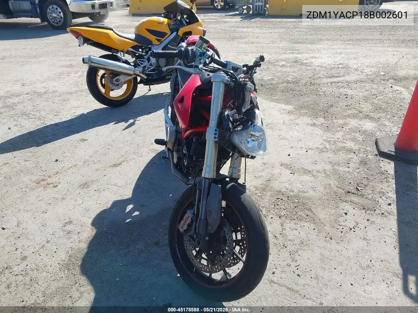 2008 Ducati Hypermotard 1100/S VIN: ZDM1YACP18B002601 Lot: 45178588