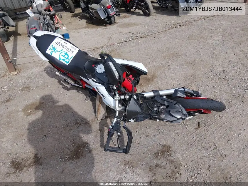 2018 Ducati Hypermotard 939 VIN: ZDM1YBJS7JB013444 Lot: 45367625