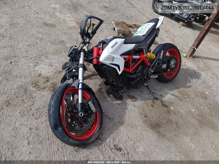 2018 Ducati Hypermotard 939 VIN: ZDM1YBJS7JB013444 Lot: 45367625