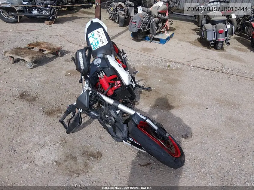 2018 Ducati Hypermotard 939 VIN: ZDM1YBJS7JB013444 Lot: 45367625
