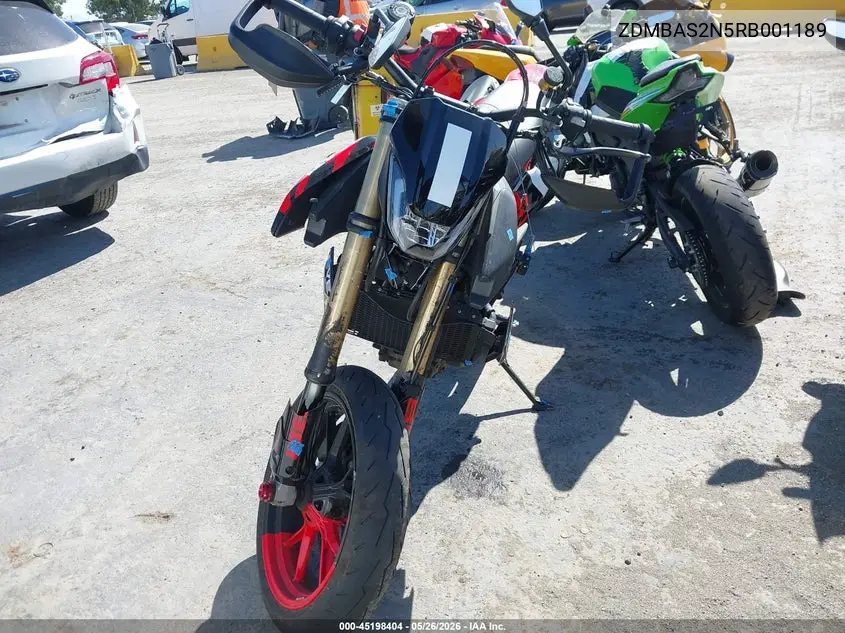 2024 Ducati Hypermotard VIN: ZDMBAS2N5RB001189 Lot: 45198404