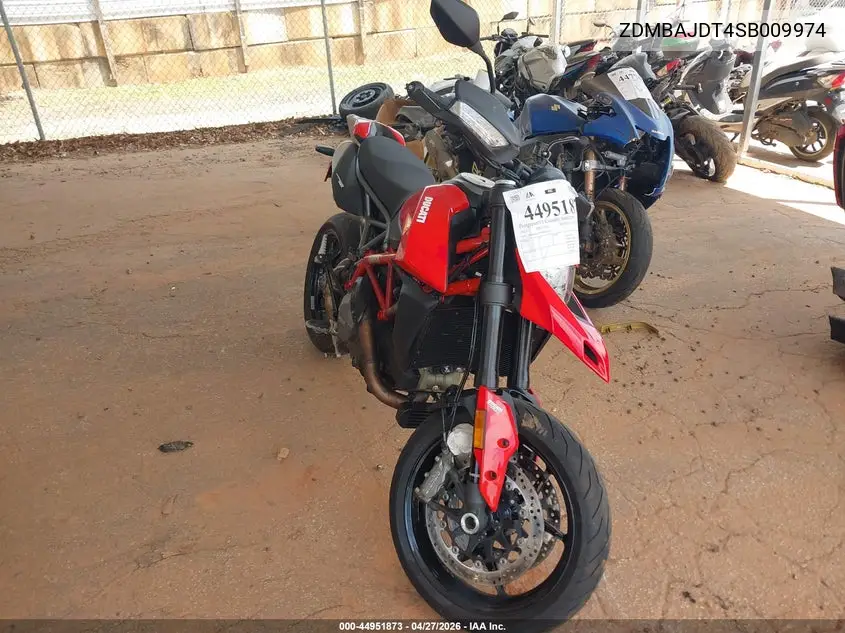 2025 Ducati Hypermotard 950/950 Sp VIN: ZDMBAJDT4SB009974 Lot: 44951873