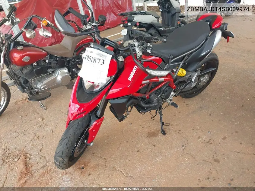 2025 Ducati Hypermotard 950/950 Sp VIN: ZDMBAJDT4SB009974 Lot: 44951873