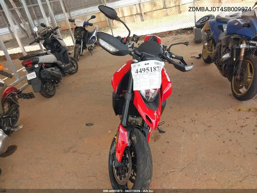 2025 Ducati Hypermotard 950/950 Sp VIN: ZDMBAJDT4SB009974 Lot: 44951873