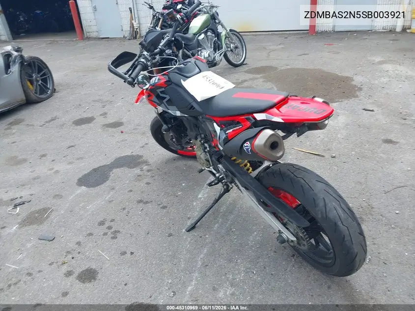 2025 Ducati Hypermotard VIN: ZDMBAS2N5SB003921 Lot: 45310969
