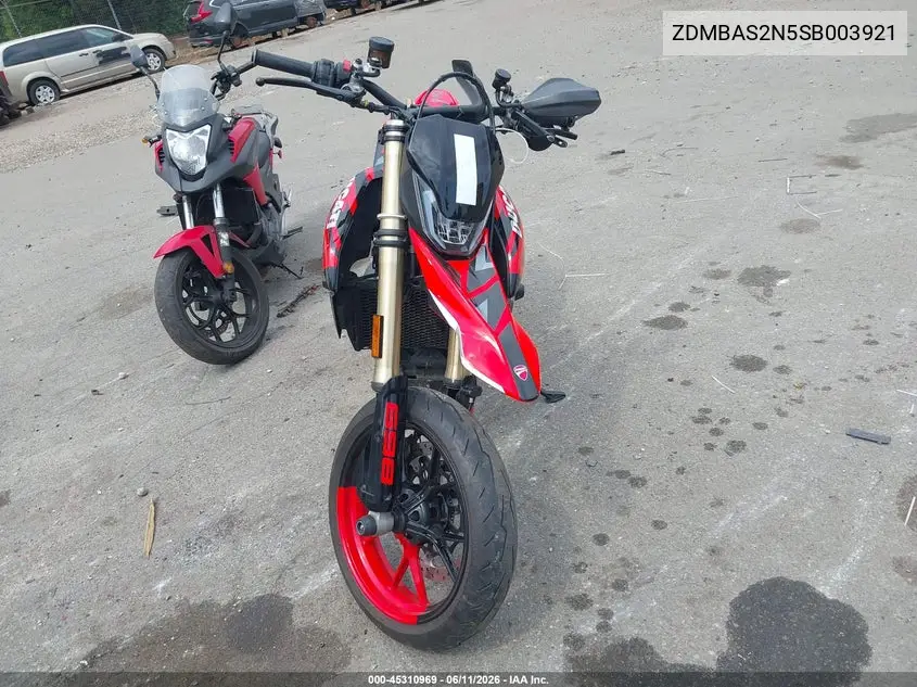2025 Ducati Hypermotard VIN: ZDMBAS2N5SB003921 Lot: 45310969