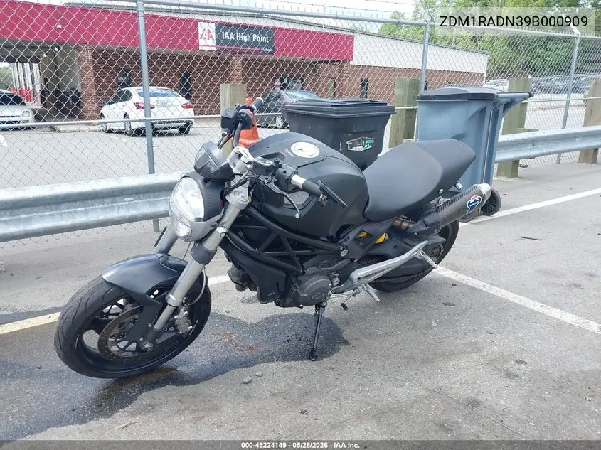 2009 Ducati Monster 696 VIN: ZDM1RADN39B000909 Lot: 45224149