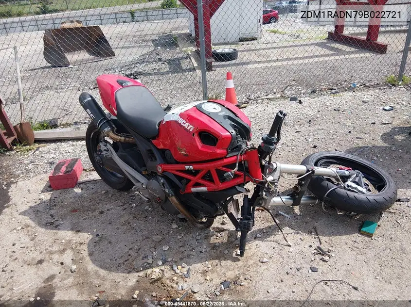 2009 Ducati Monster 696 VIN: ZDM1RADN79B022721 Lot: 45441870
