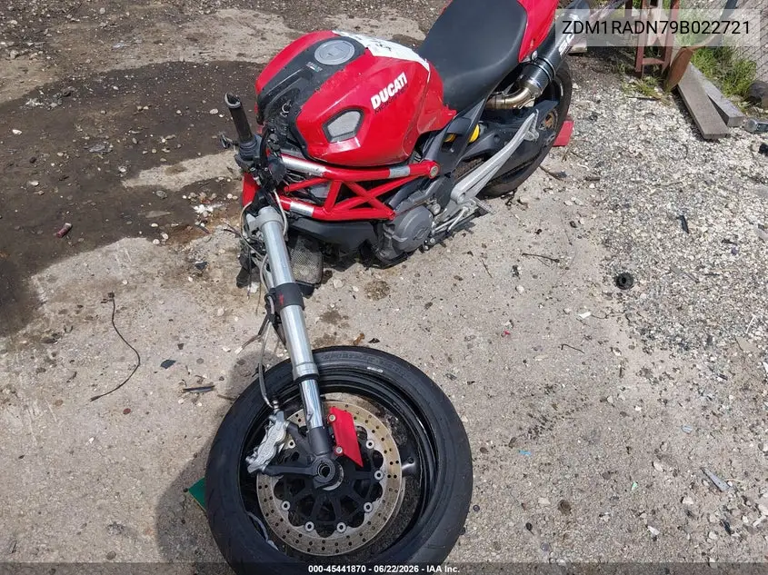2009 Ducati Monster 696 VIN: ZDM1RADN79B022721 Lot: 45441870
