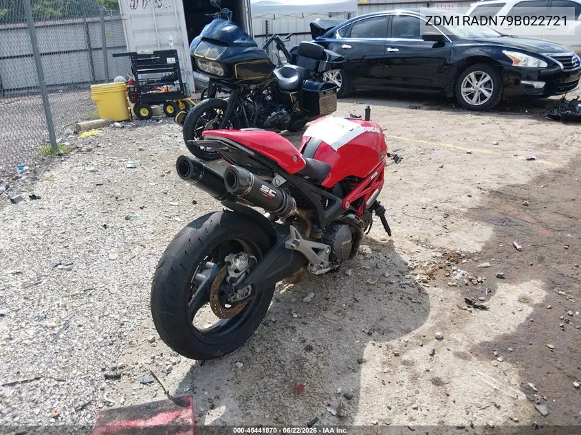 2009 Ducati Monster 696 VIN: ZDM1RADN79B022721 Lot: 45441870