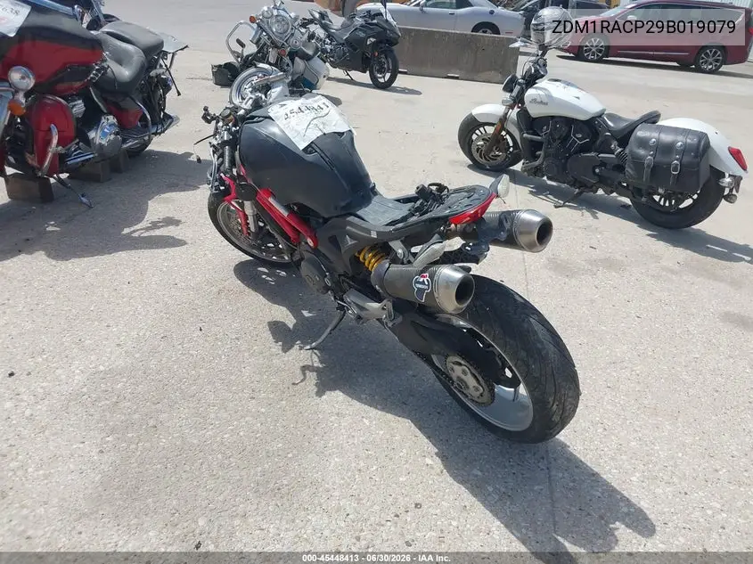2009 Ducati Monster 1100/Base/S VIN: ZDM1RACP29B019079 Lot: 45448413