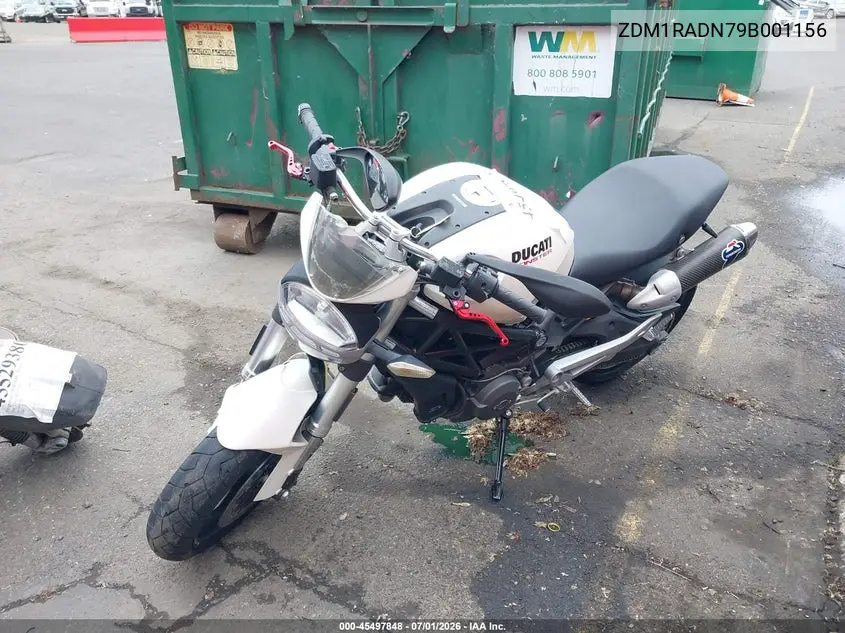 2009 Ducati Monster 696 VIN: ZDM1RADN79B001156 Lot: 45497848