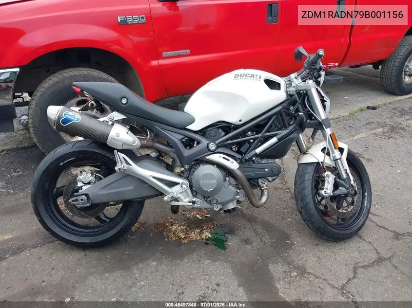 2009 Ducati Monster 696 VIN: ZDM1RADN79B001156 Lot: 45497848