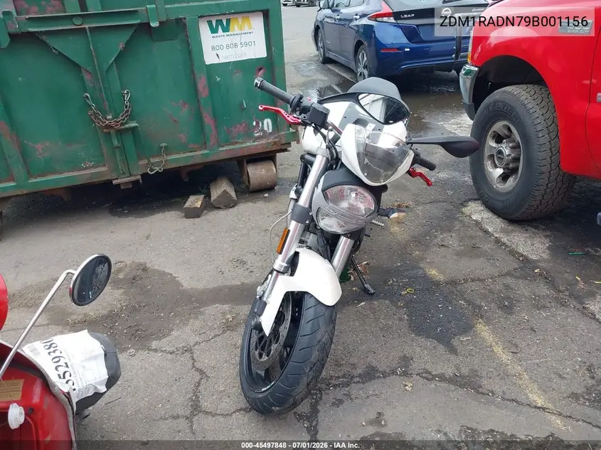 2009 Ducati Monster 696 VIN: ZDM1RADN79B001156 Lot: 45497848