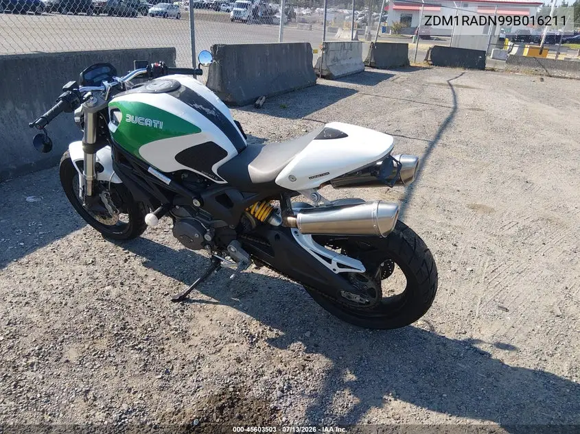 2009 Ducati Monster 696 VIN: ZDM1RADN99B016211 Lot: 45603503